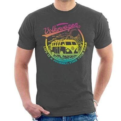 Image of Volkswagen Life is A Journey Men&#039;s T Shirt Charcoal