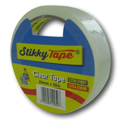 Image of EPOSGEAR Stikky 24mm x 50m Packing Sticky Tape Clear (Pack of 1)