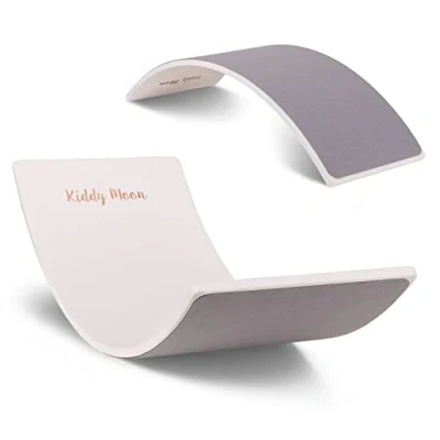 Image of KiddyMoon Wooden Balance Board For Children Swing Montessori Toy Kids Balancing Babies Toys Wobble 80X30cm, White