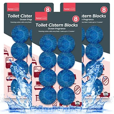 Image of SOL 24pk Toilet Cistern Blocks Ocean Scent 50g, Fresheners, Cistern, Bowl Cleaner, for Cisterns with Long Lasting Fragrance Removes &amp; Prevents Limescale
