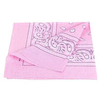 Image of [UK SELLER] Men&#039;s/Women&#039;s Bandana Head Scarf Neck Scarves Paisley 100% COTTON (baby pink)