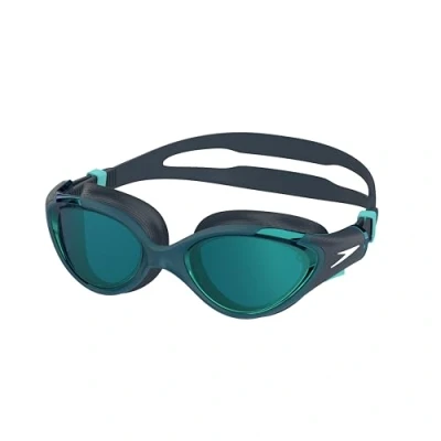 Image of Speedo Women&#039;s Biofuse 2.0 Mirror Swimming Goggles Female Design Patented Adjust Mechanism Anti Fog Leak Comfort Fit Goggles, Dark Teal/Cobalt/Emerald Mirror, One Size
