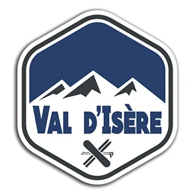Image of 2 x 10cm Val D&#039;Isere Ski Vinyl Stickers Travel Sticker Laptop Luggage #23933 (10cm Tall)