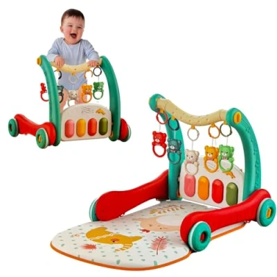 Image of Trendi Sit to Stand Learning 2 in 1 Pedal Piano Play Gym/Walker, Baby Walker, Early Educational Child Activity, Multifunctional Removable Panel, Music Gift (Pedal Walker)
