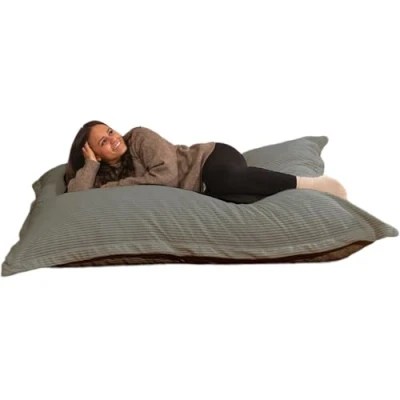 Image of bananair Giant Bean Bag Sofa for Adults &amp; Kids Comfortable Foam Filling Ultra Soft Corduroy Fabric Removable Machine Washable Cover XXL Fluffy Chair (180x140 cm, Dark Grey)