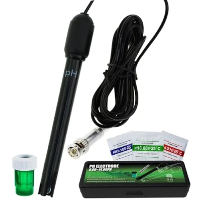 Image of Long Body pH Electrode with BNC Socket Probe 300cm Cable 0 14pH for Meter, Controller Device Economical Sensor