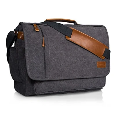 Image of Estarer Mens 15 15.6 inch Laptop Bag Computer Messenger Satchel Briefcase Work Shoulder Grey
