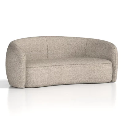 Image of Phoebe Curved Sofa Cream Boucle