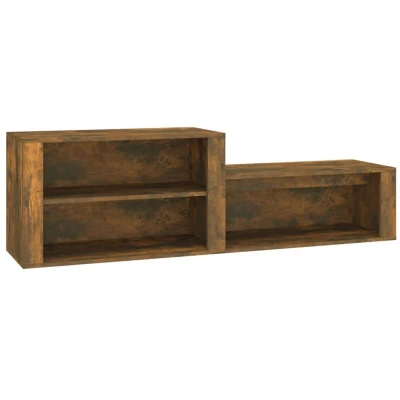 Image of vidaXL Shoe Cabinet Smoked Oak 150x35x45 cm Engineered Wood