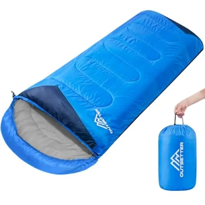Image of Sleeping Bags for Adults 3 Season Backpacking Lightweight Waterproof Cold Weather Bag Kids Warm Camping Hiking Outdoor Travel Hunting with Compression Sky Blue