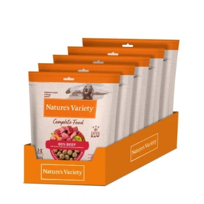 Image of Nature&#039;s Variety Complete Freezed Dried Food Beef for Dogs Medium/Maxi Case 5 x 250 g
