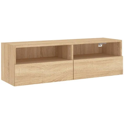 Image of vidaXL TV Wall Cabinet Sonoma Oak 100x30x30 cm Engineered Wood
