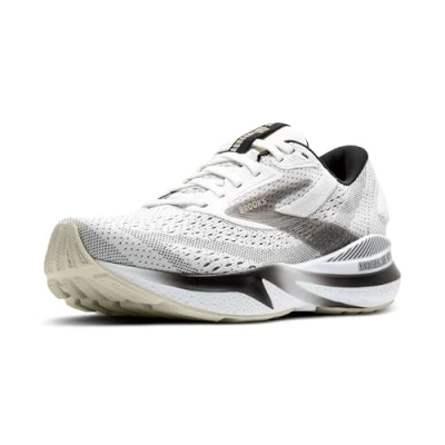 Image of Brooks Men’s Adrenaline GTS 24 Supportive Running Shoe, White/Black/Pelican, 7.5 UK