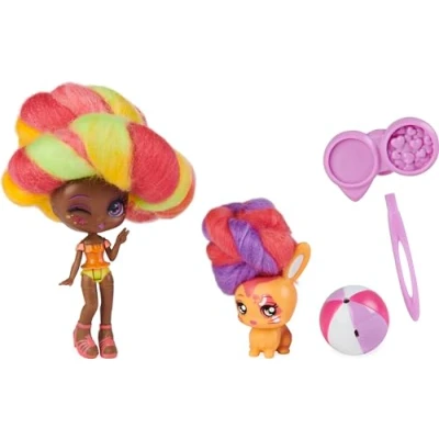 Image of Candylocks 2 Pack, Margo Punch 7.5 cm Scented Collectible Doll and Pet with Accessories