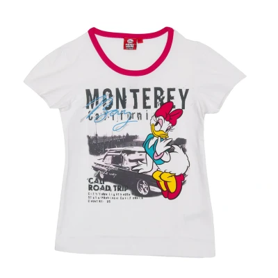 Image of Disney Girls Girl&#039;s Daisy round neck short sleeve t shirt WD26120 White Size 8Y