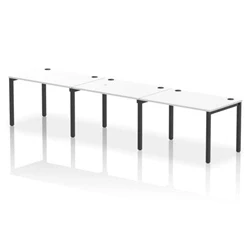Image of Impulse Bench Single Row 3 Person 1200 Black Frame Desk White