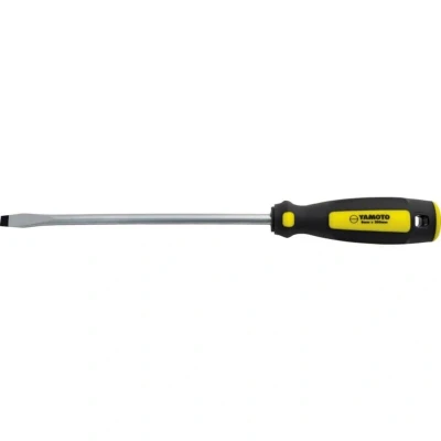 Image of Yamoto Tri line Flat Head Screwdriver, 8.0mm Flared Tip, 250mm Blade