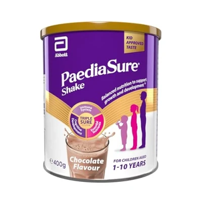 Image of PaediaSure Shake, 400g, Chocolate Balanced Nutritional Supplement Drink, Multivitamin for Kids with Protein, Carbohydrates, Essential Fatty Acids and Minerals to Support Growth Development