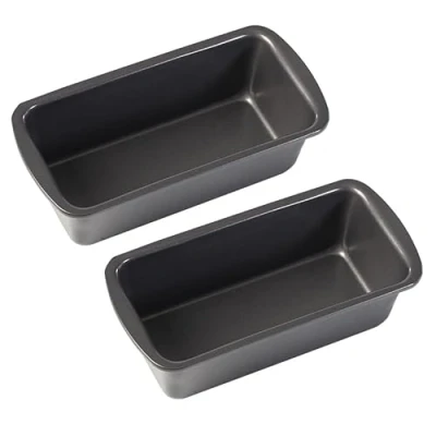 Image of 2PCS 1lb Small Loaf Tin for Baking, 19x9x6cm Stainless Steel Bread Non Stick Pans Baking Rectangular &amp; Tins Ovens Air Fryer Ninja AF300UK AF400UK