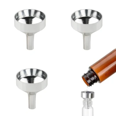Image of 3 Pieces Small Funnel,Metal Mini Funnels,Hip Flask Funnel,Mini Funnel Stainless Steel Kitchen Set Hip Funnels with Metal Transferring Liquid Oil Powder for Filling Bottles