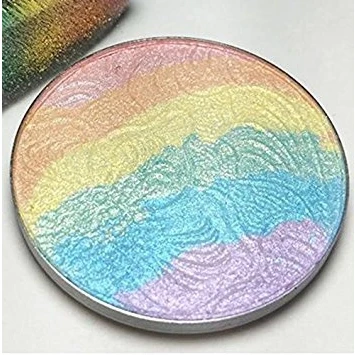 Image of Rainbow Highlighter Blusher Eyeshadow Shimmer Powder Palette 3 In 1 Makeup Bronzer Contour Cosmetics