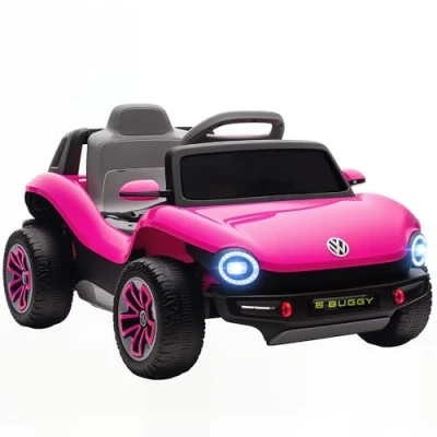 Image of Volkswagen Licensed Kids Electric Car w/ Remote, Suspension, Pink Aiyaplay