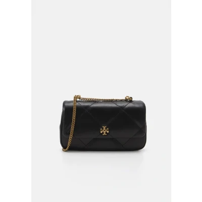 Image of Tory Burch KIRA Quilt MINI FLAP BAG Across body bag, Women&#039;s, Size: One Size, Black