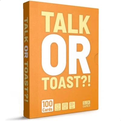 Image of SLSK Games Talk or toast!? The unique Drinking game with 100 cards Card Party for adults from 18 years old English Version