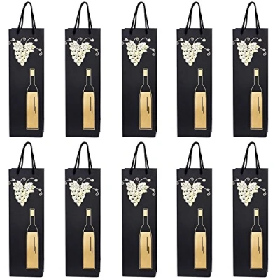 Image of 10 Gift Bags Bottle for Wine Prosecco and Champagne 15.75 x 4.72 3.54 inch 40 12 9 cm Vine