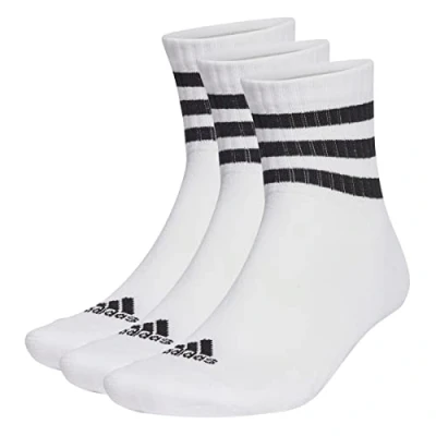 Image of adidas Performance 3STRIPES Cushioned Midcut Sports socks White black, Size: 10 11.5K, black