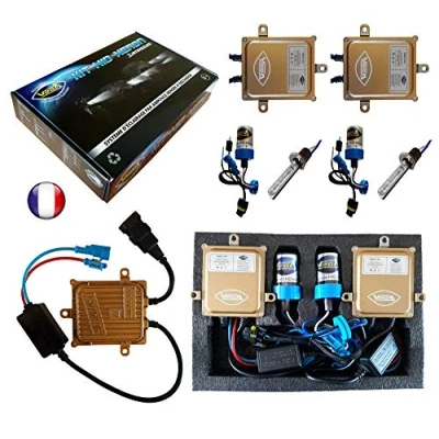 Image of Vega® HID Xenon Kit French Brand H1 12000K 55W Slim DSP AC Bulbs Metal Base