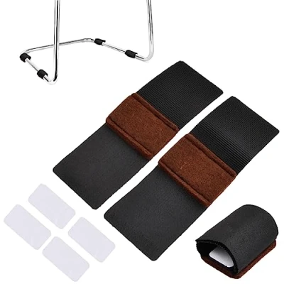 Image of Laughhe 24 Pack Furniture Felt Pads with Hook and Loop Fasteners for Scratches Reduce Noises, Wrap around Floor Savers Sliders Sled Base Side Chair (S)