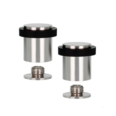 Image of EVI Herrajes Pack of 2 Door Stop Threaded Base Natural Silicone Rubber Stainless Steel Includes Screw + Mounting Plug Mod. I 181