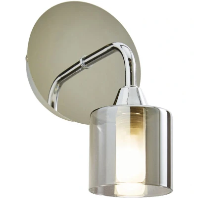Image of Spa Patras Single Wall Light Smoke Glass and Chrome