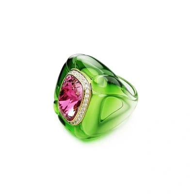 Image of Swarovski Dulcis cocktail ring, Cushion cut, Pavé, Multicolored