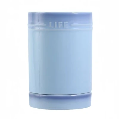 Image of Dowbom Kitchen Utensil Holder For Countertop, Ceramic Cooking Crock, Cutlery Holder, Chopstick (Blue,4&quot;)