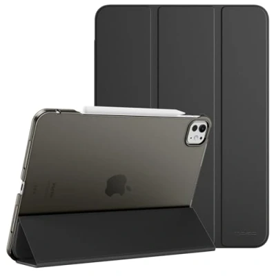 Image of MoKo for iPad Pro 13 Inch Case M4 2024 (7th Gen), Ultra Slim Stand with Hard PC Translucent Back Shell Cover Model (A2925/ A2926/A3007), Support Apple Pencil Pro, Black