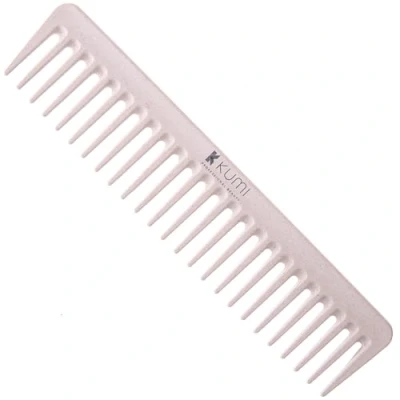 Image of Kumi Wheat eco Friendly Long Wide Tooth Detangling comb Oatmeal colour Durable, Lightweight and made from plant based material. The perfect afro for barbers or home use.