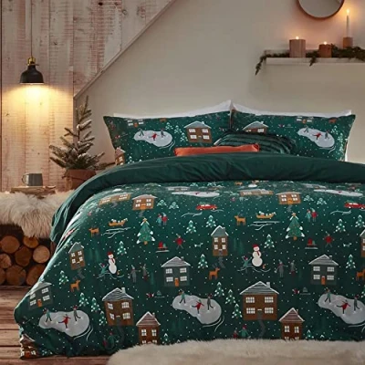 Image of furn. Winter Duvet Cover Set, Pine Green