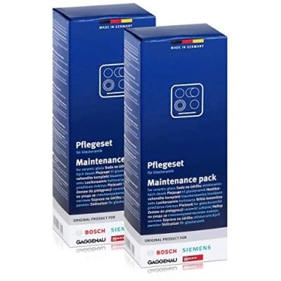 Image of 2x Bosch / Siemens Maintenance Kit for ceramic hobs, cleaner 250ml, cloth and metal scrapers
