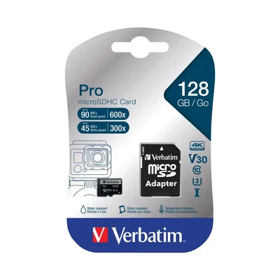 Image of Verbatim MICRO SDXC CARD PRO UHS 3 128GB CLASS 10