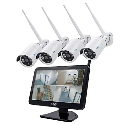 Image of PNI HSWIFI650 House WiFi650 Video Kit 4 P2P Full HD Wi Fi Surveillance Cameras and 12 inch LCD Monitor