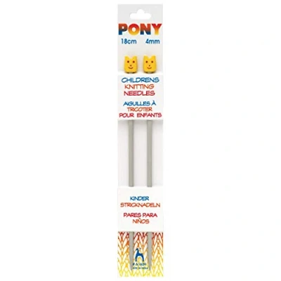 Image of Pony Pair Of Aluminium Childrens Knitting Pins 18cm x 4mm