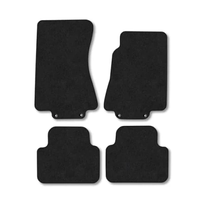 Image of Car Mats Compatible With Jaguar XJ8 (2003 2009) [SWB] Black Carpet Tailored Fit Floor Set Accessory Custom Water Resistant Anti Slip Backing All Weather Full Coverage Clips