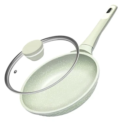 Image of DYGG Frying Pan with Lid 20 cm Coated Small All Hobs Including Induction Fat Free Set Non Stick Granite Material 100% from PFAS, PFOA