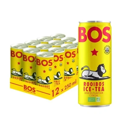 Image of BOS Rooibos Ice Tea 250ml Can (Pack of 12) (Lemon)