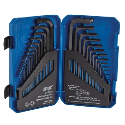 Image of Draper Metric/Imperial Combined Long Pattern Hexagon Key Set (30 Piece)