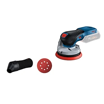 Image of Bosch Professional 18V System GEX 125 Cordless Random Orbit Sander (incl. Sanding disc (125 mm), 1x Paper, dust Bag, Without Rechargeable Batteries and Charger, in Carton)