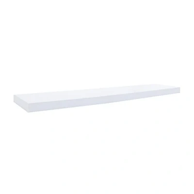 Image of Rebecca Mobili Set of 2 Wall Hanging Shelves Floating Shelf Wood White Entrance Contemporary Style Living Room Home Decoration 3,8 x 100 25 cm (H W D) Art. RE6061