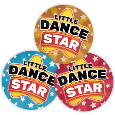 Image of Stone Melon School Reward Stickers 144 Well Done Little Dancing Star 30mm Round Dance Awards Nursery Teachers Parents Children Kids